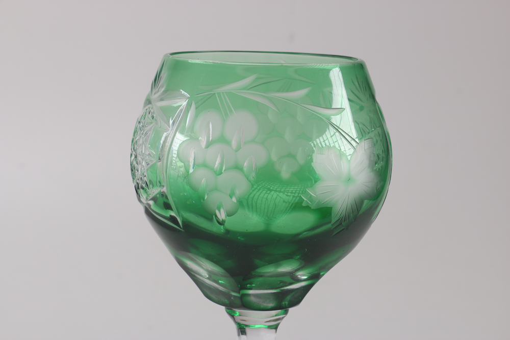 Colorful Set of Six Wine Glasses