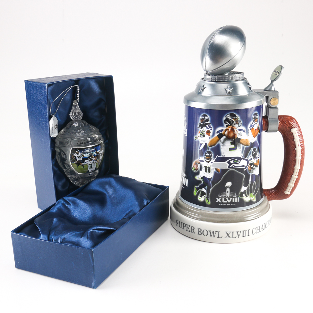 Superbowl XLVIII Champions Seatle Seahawks Ornament and Stein