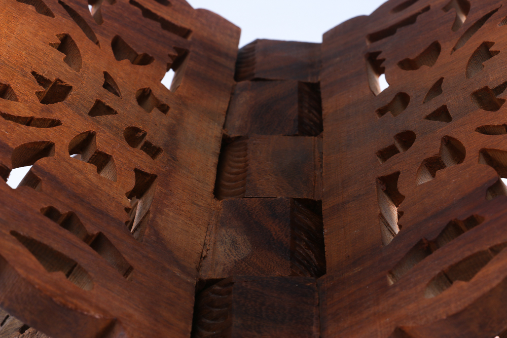Carved Wood Book Display Stand