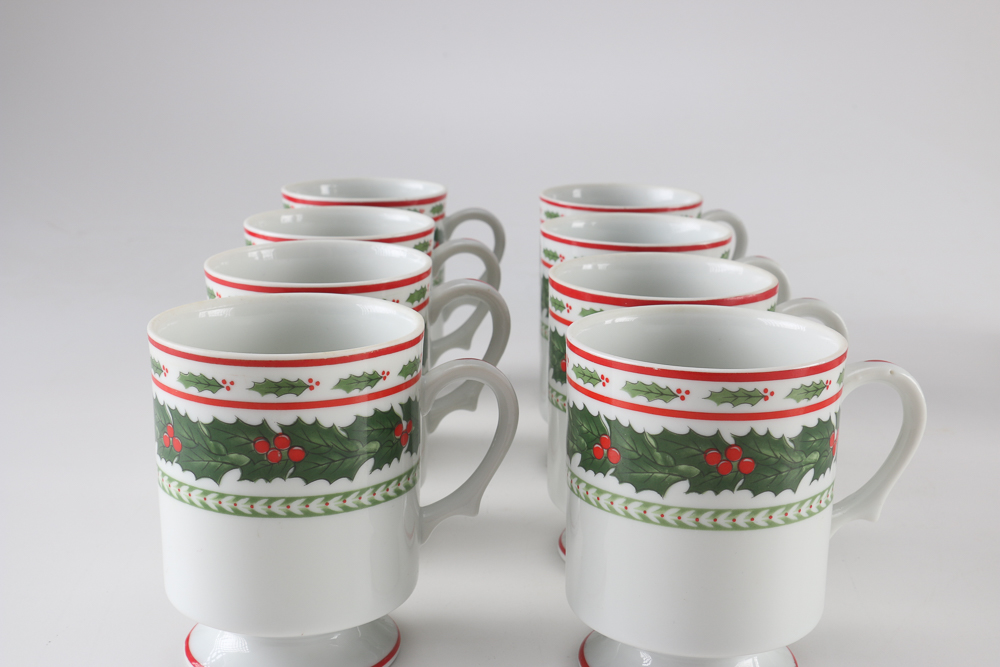Lefton Holiday Holly Plates and Mugs