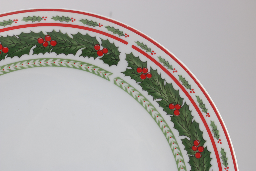 Lefton Holiday Holly Plates and Mugs