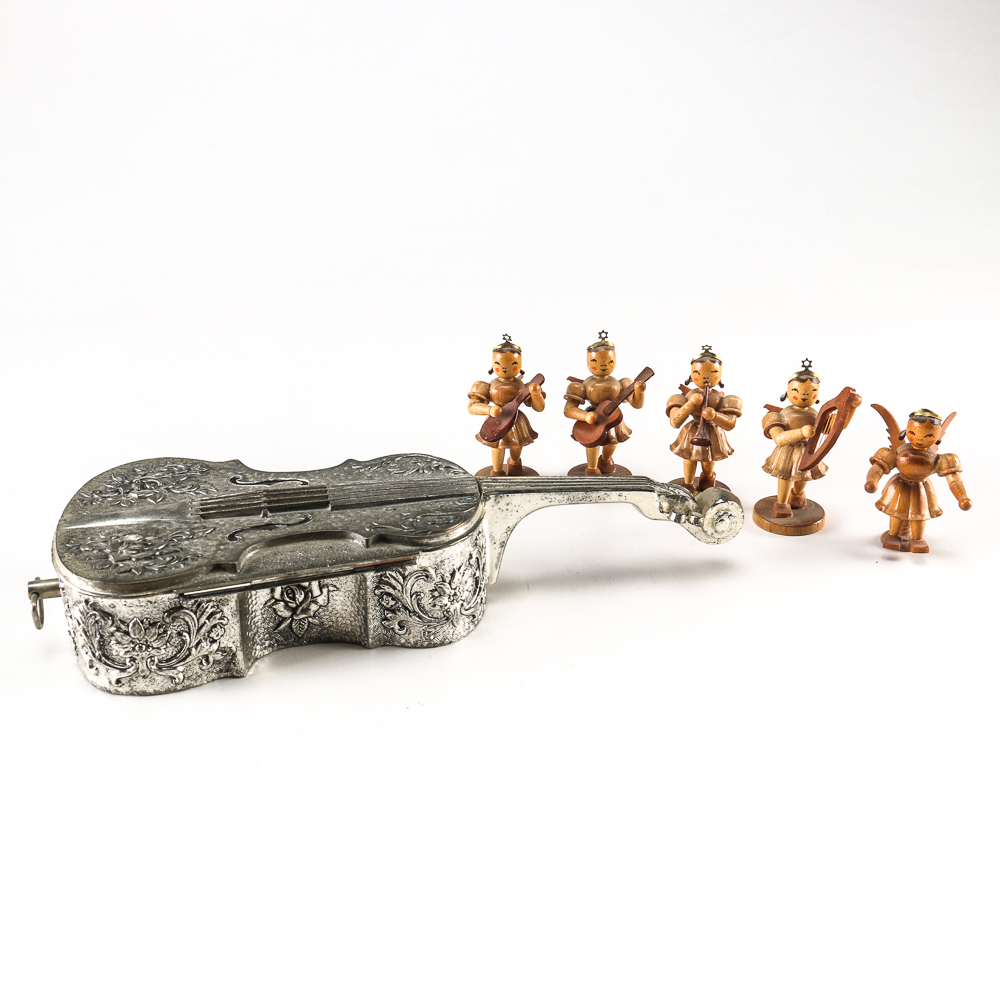 Collection of Angel Figurines and a Trinket Box