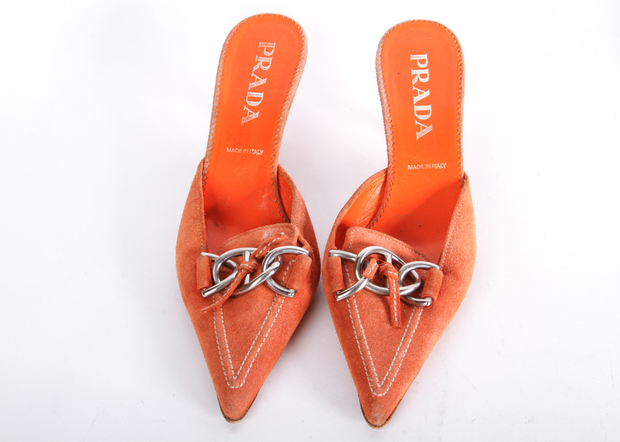 Prada and Michele-Loisi Orange Heels