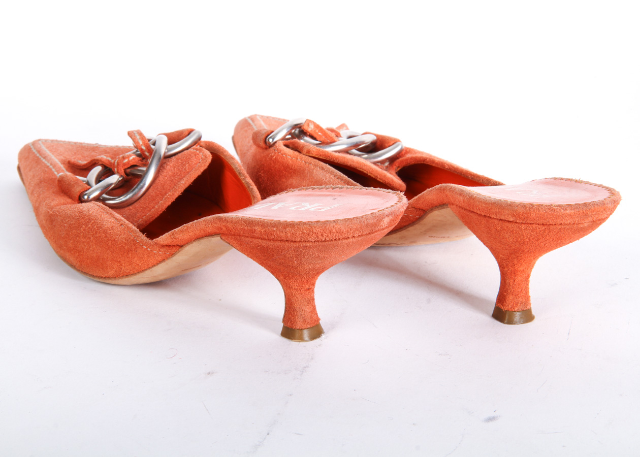 Prada and Michele-Loisi Orange Heels