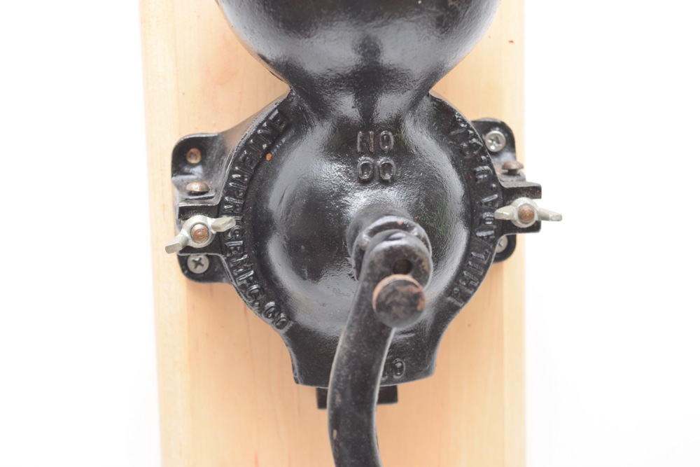 Antique Black Painted Cast Iron Enterprise Mfg. Co. Coffee Grinder