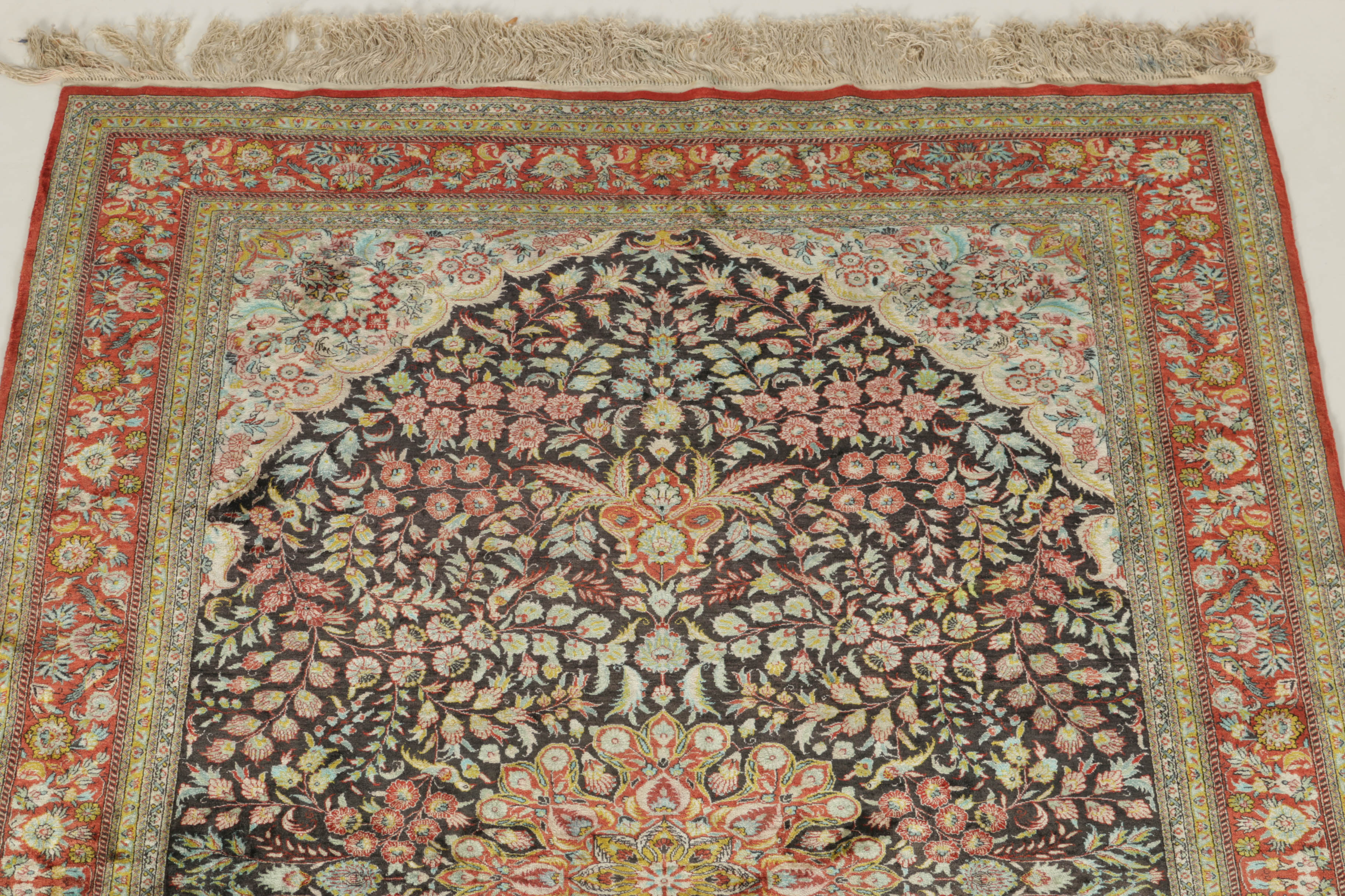 Handwoven Silk Kashan Area Rug