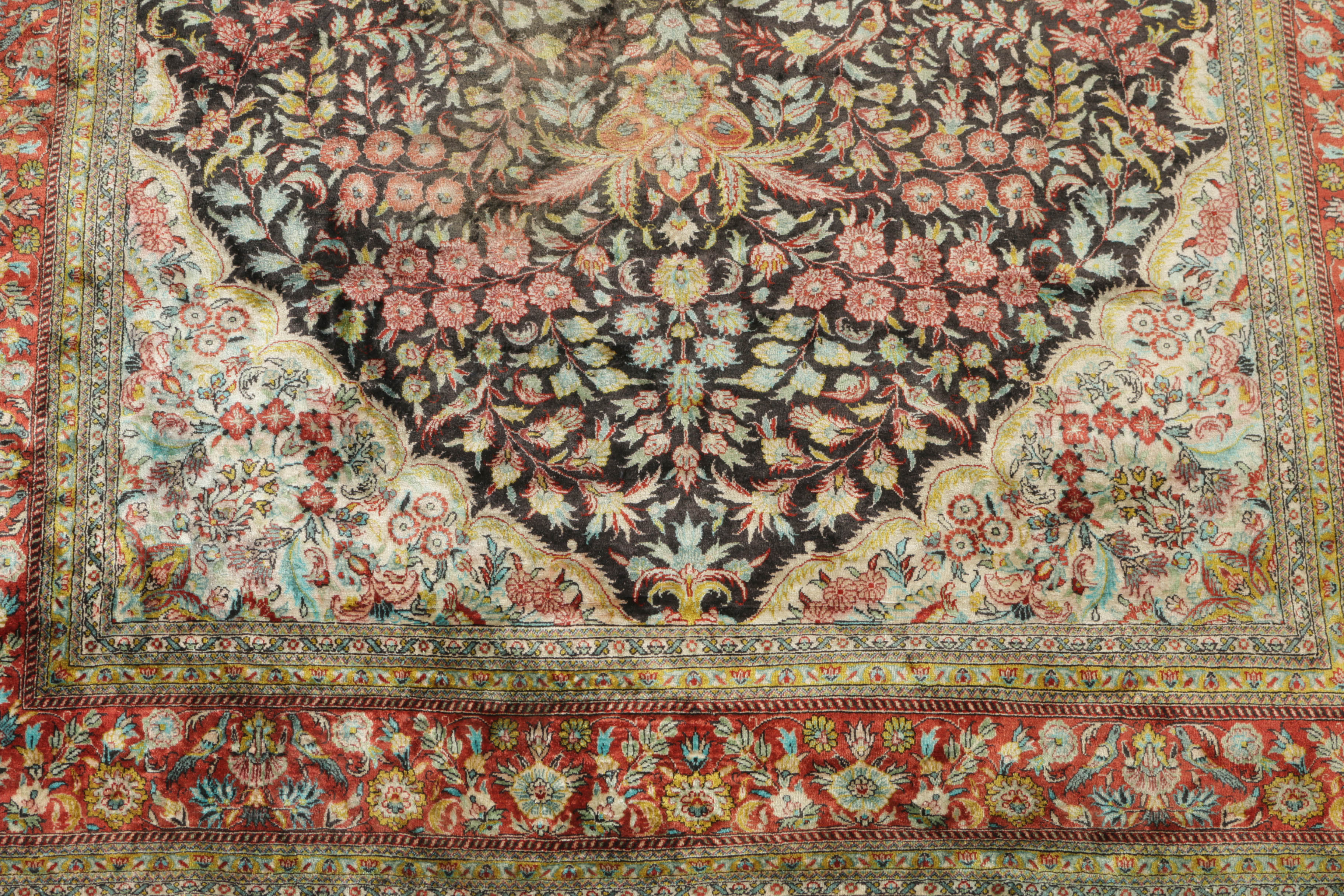 Handwoven Silk Kashan Area Rug
