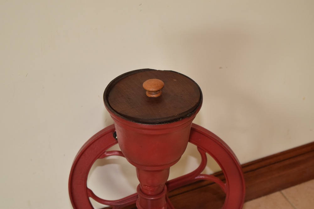 Antique Red Painted Cast Iron Fairbanks Morse & Co. Commercial Coffee Grinder