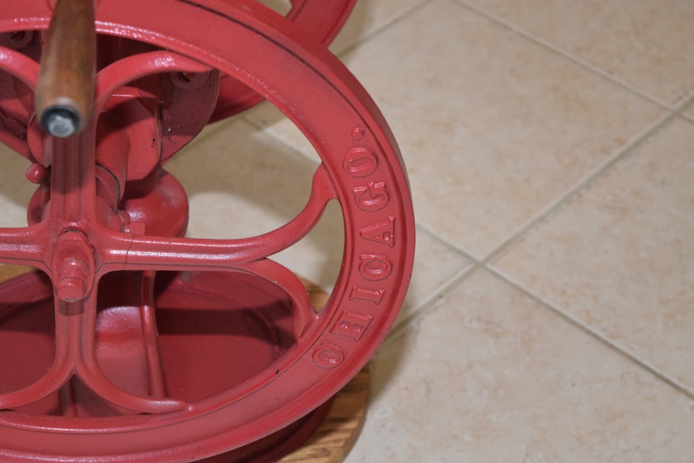 Antique Red Painted Cast Iron Fairbanks Morse & Co. Commercial Coffee Grinder