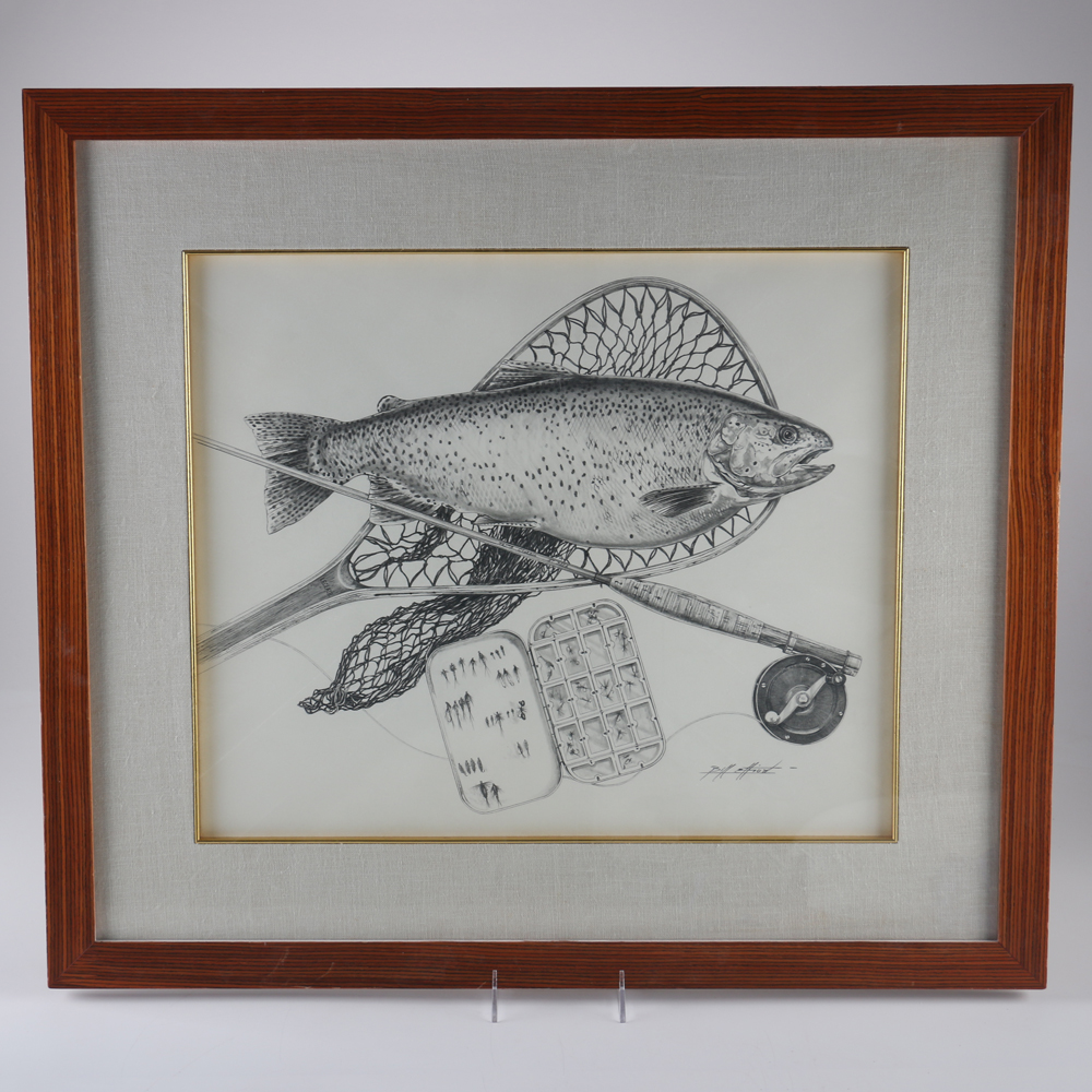 Signed Pencil Drawing by Bill Elliott