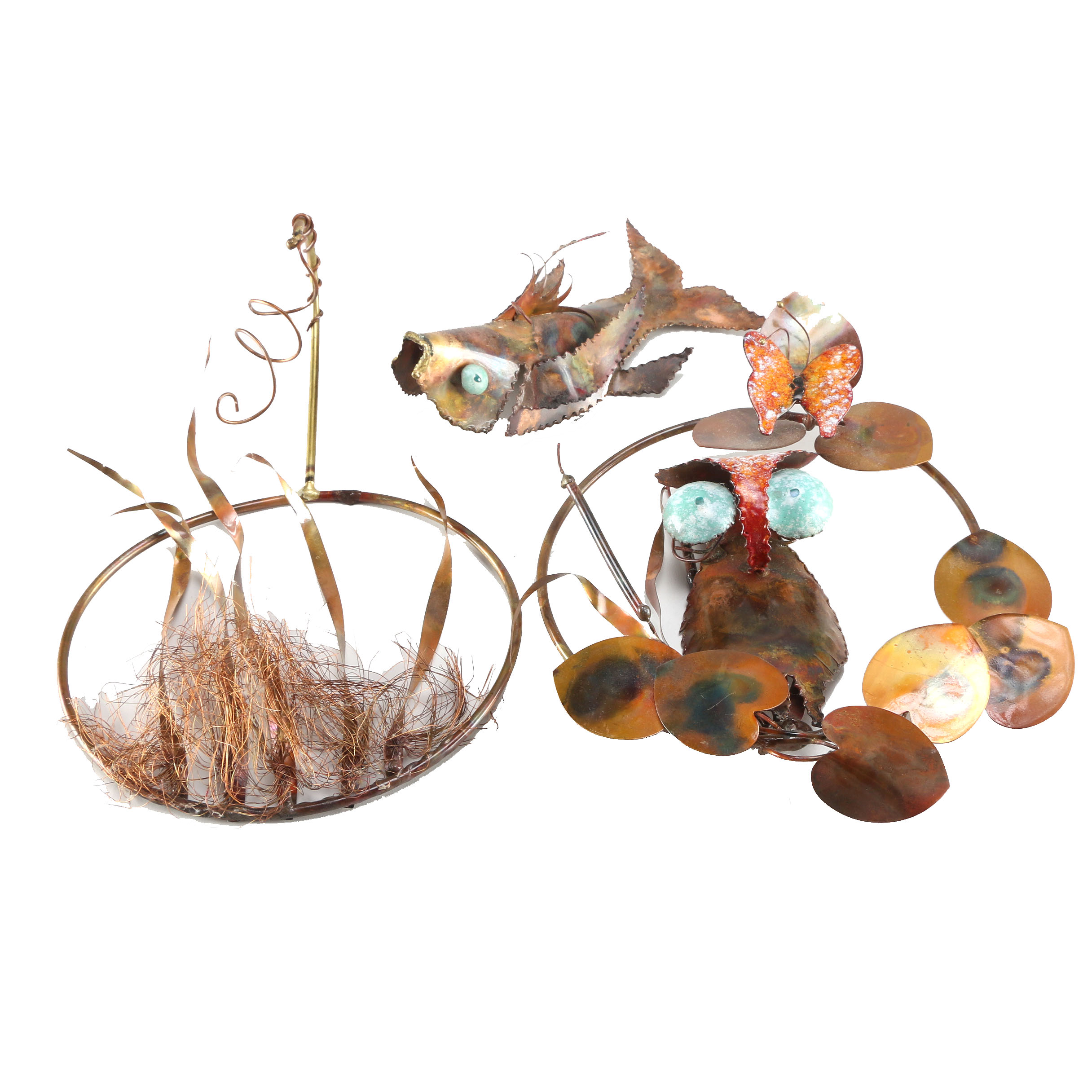 Pair of Copper Hanging Wall Sculptures