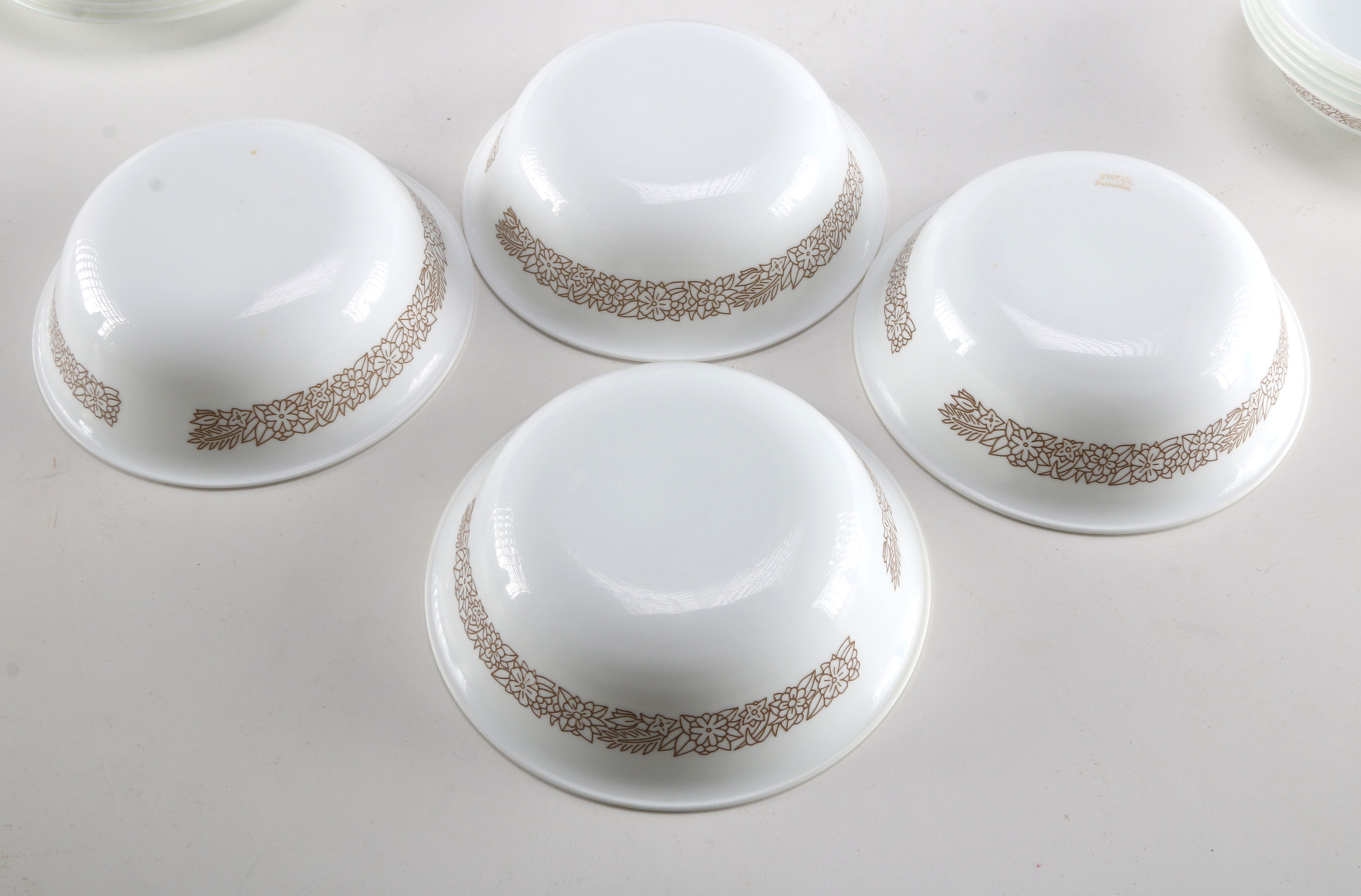 Vintage "Woodland Brown" Corelle and Pyrex Dinnerware