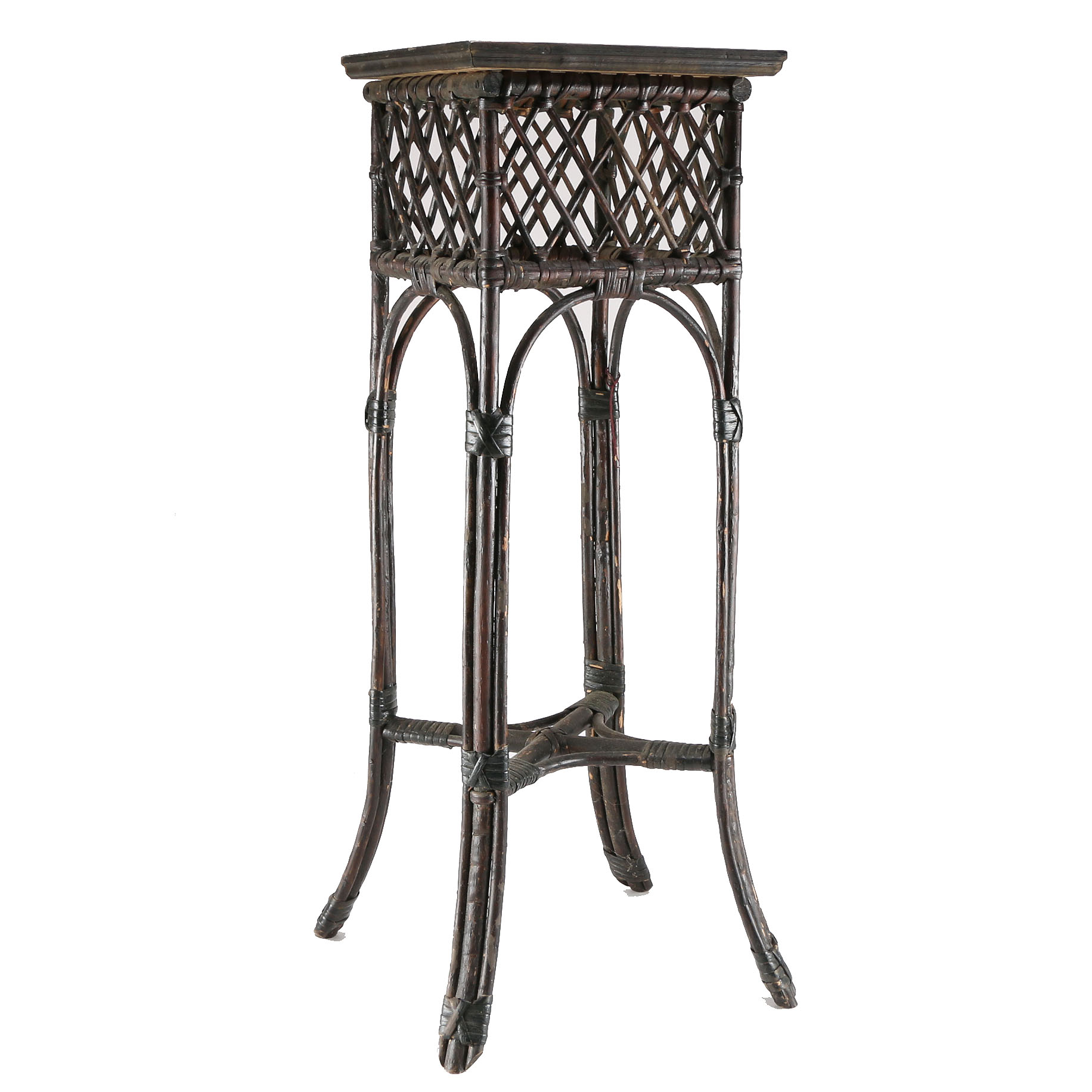 Black Wicker Plant Stand