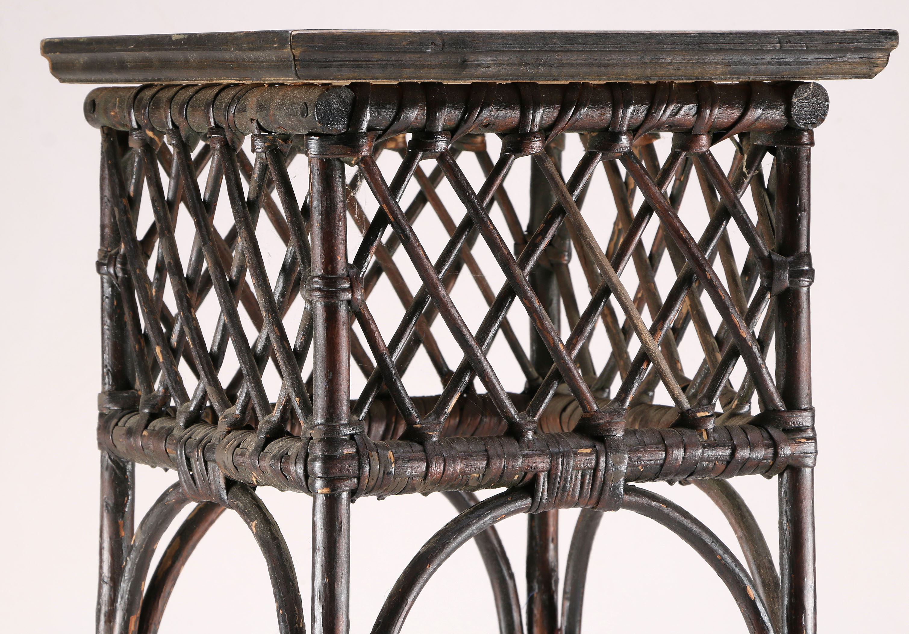 Black Wicker Plant Stand