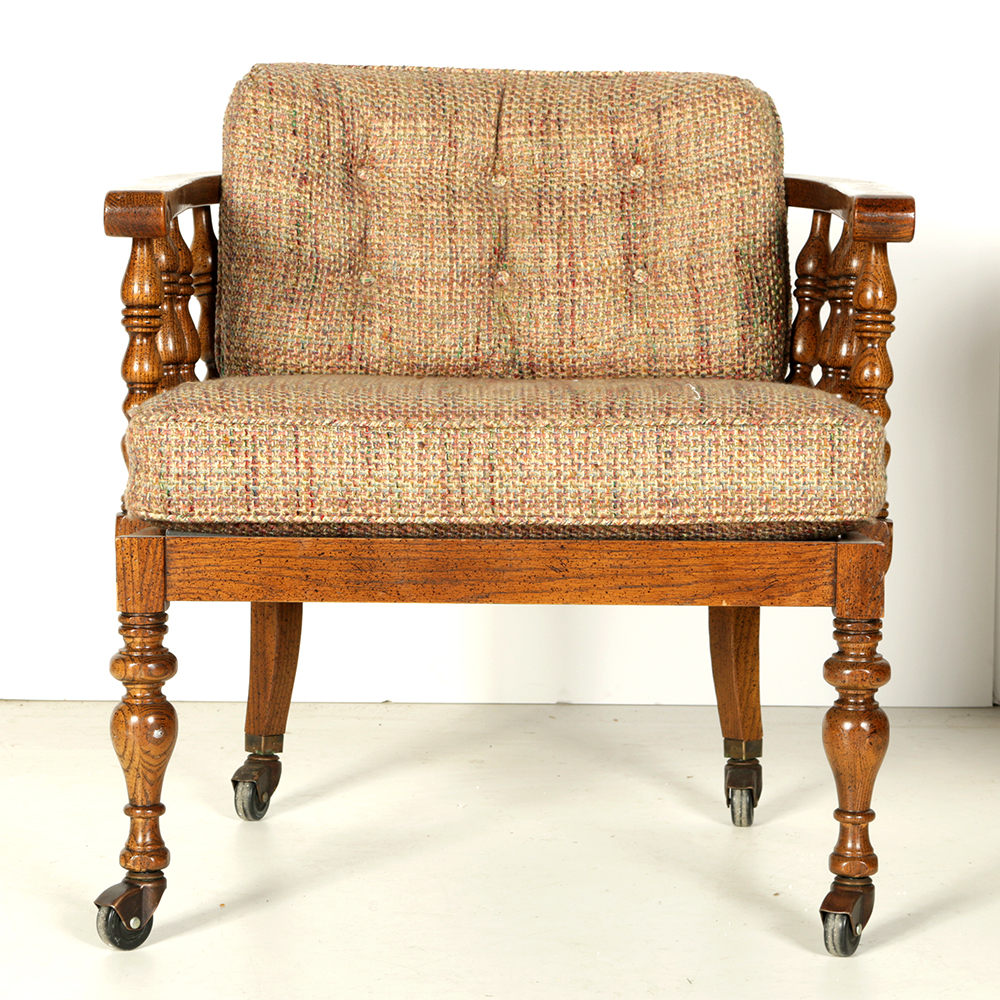 Pair of Cushioned Captain's Chairs