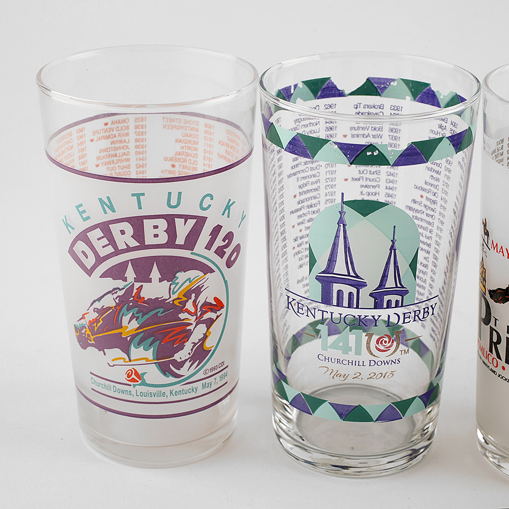 Collection of Kentucky Derby and Preakness Glasses