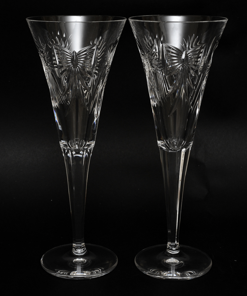 Waterford Millennium Collection "A Toast to the Year 2000" Champagne Flutes