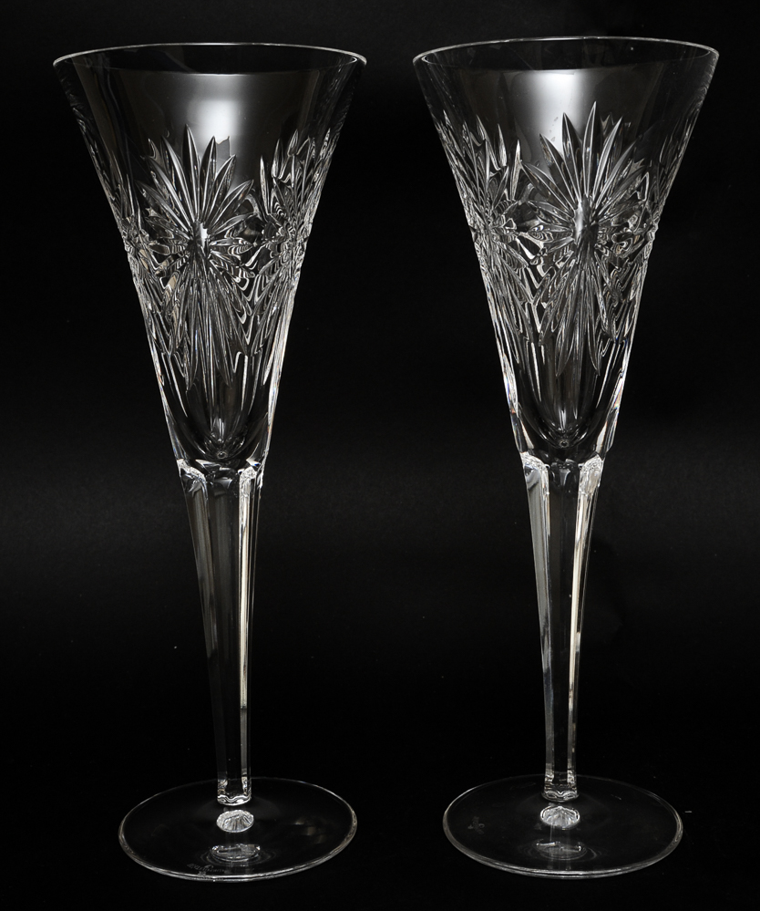 Waterford Millennium Collection "A Toast to the Year 2000" Champagne Flutes