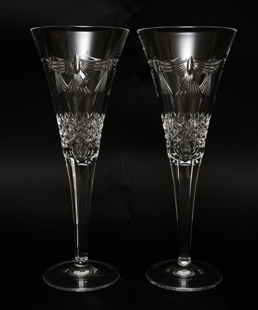 Waterford Millennium Collection "A Toast to the Year 2000" Champagne Flutes