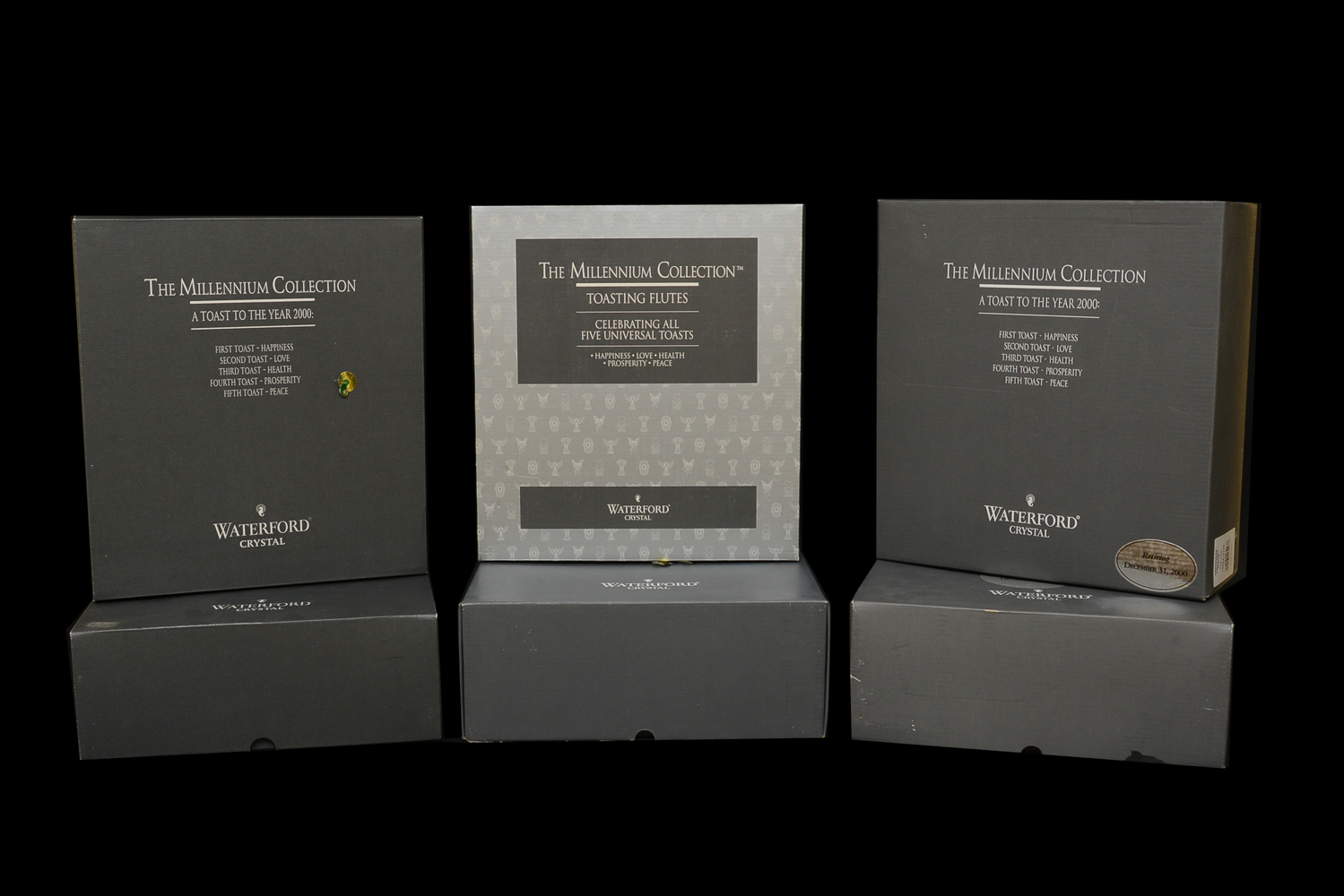 Waterford Millennium Collection "A Toast to the Year 2000" Champagne Flutes