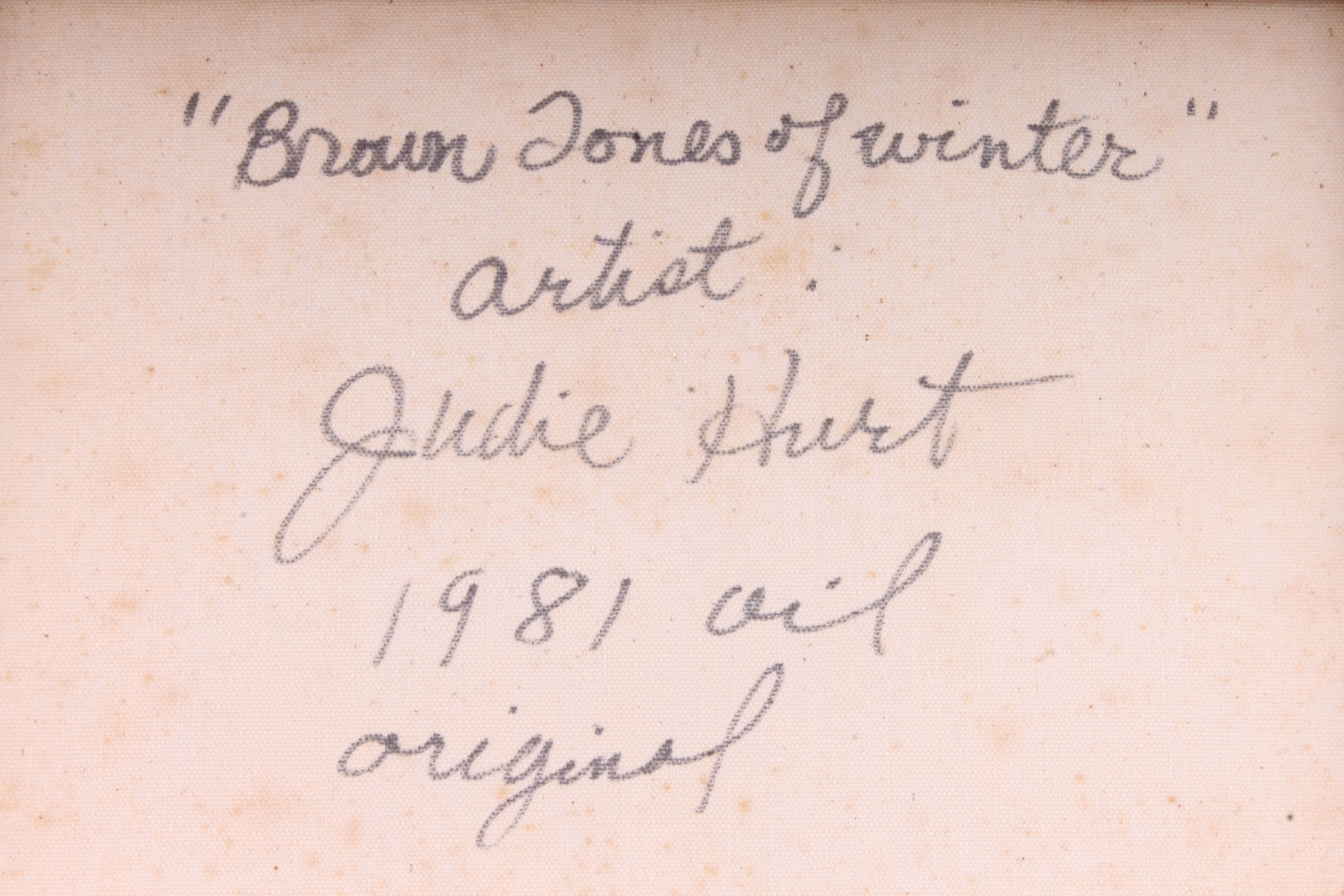 Judie Hurt "Brown Tones of Winter" Original Oil