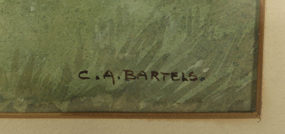 Signed Watercolor of a Windmill by C.A. Bartels