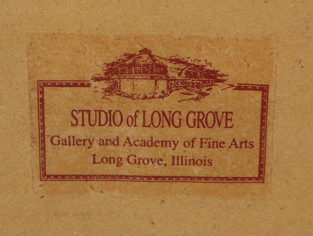 Signed Woodcut of a Chinese Scene by Weng Chenghao