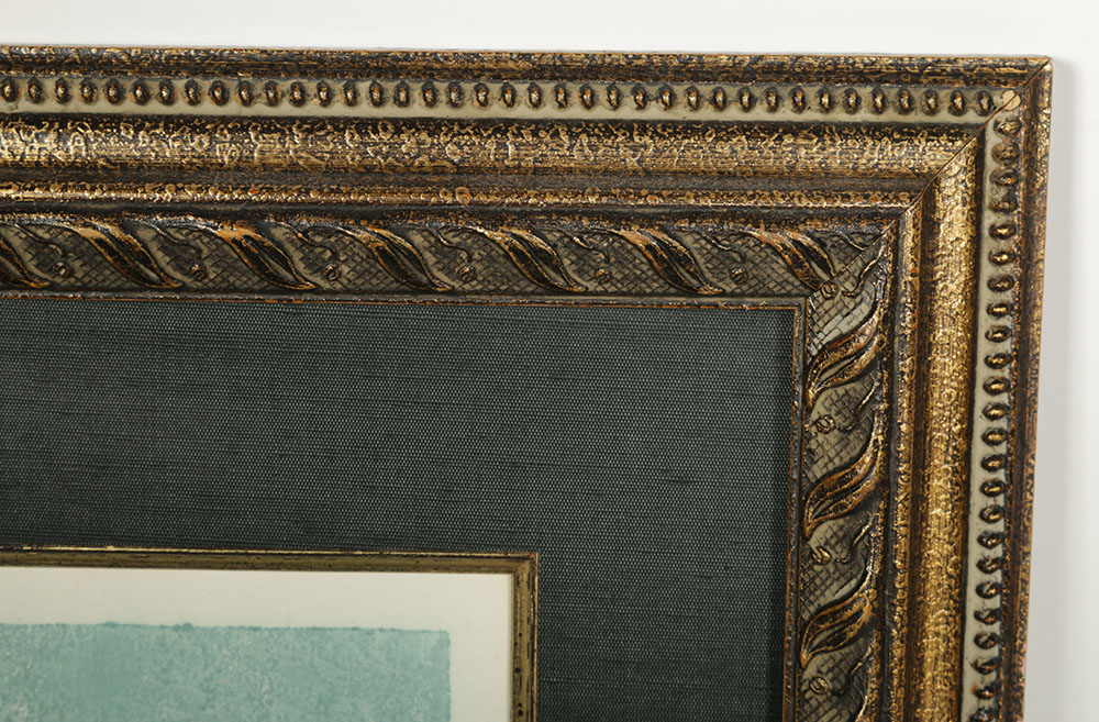 Signed Woodcut of a Chinese Scene by Weng Chenghao