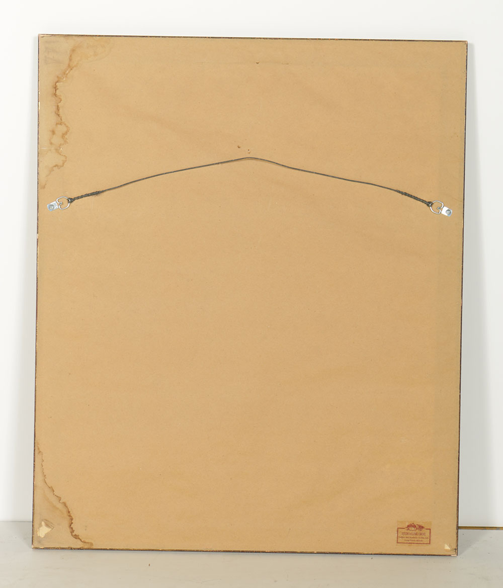 Signed Woodcut of a Chinese Scene by Weng Chenghao