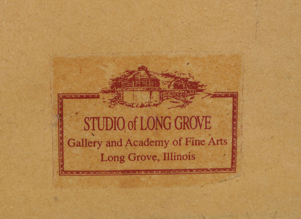 Signed Woodcut of a Chinese Scene by Weng Chenghao