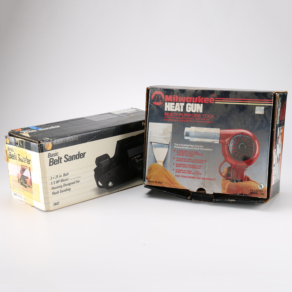 Pair of Heat Guns and a Belt Sander