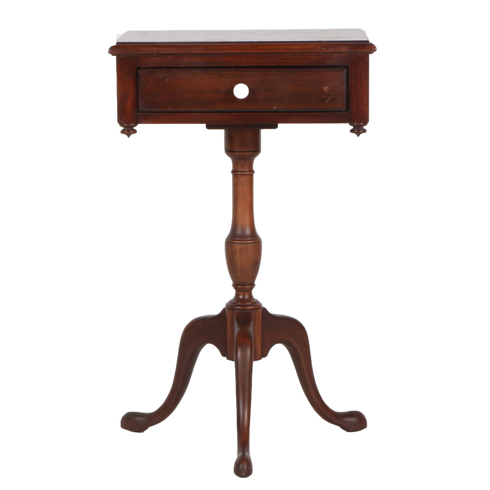 Square-Topped Pedestal Side Table