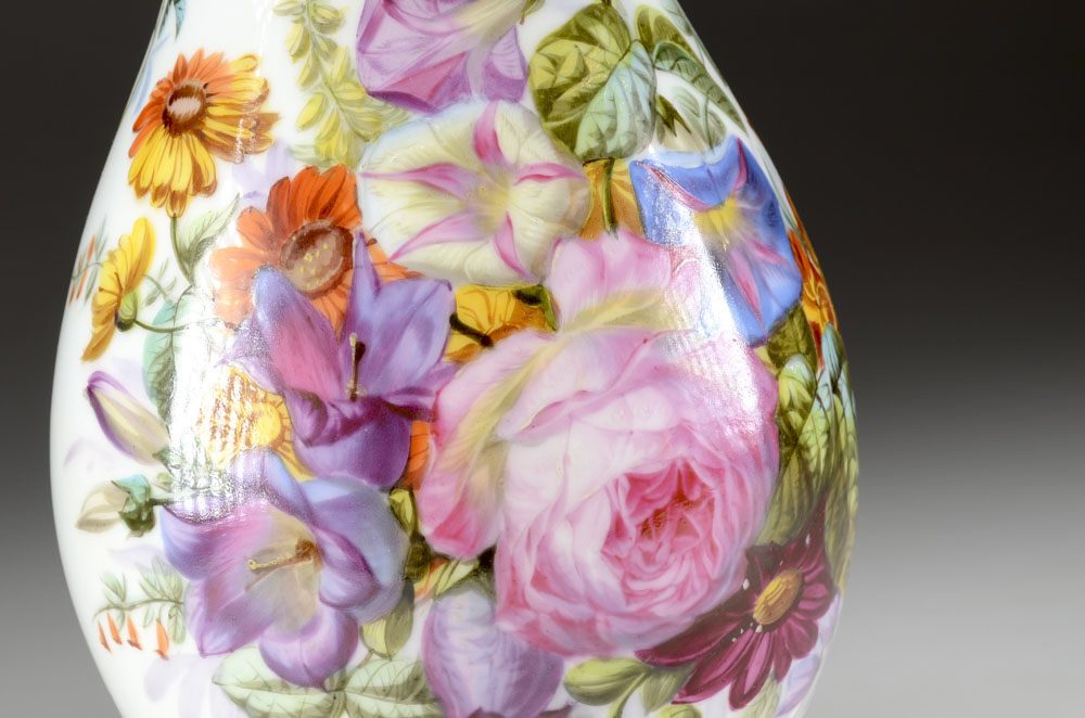 Old Paris Hand-Painted Floral Vase