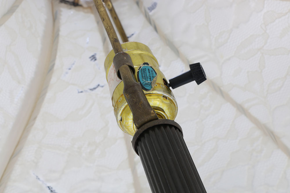 Victorian Style Lamp with Fringed Lace Shade