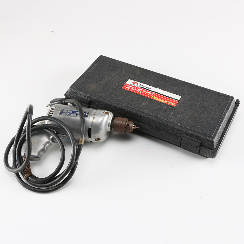 Vintage Stanley Power Driver and Ace Socket Wrench Set