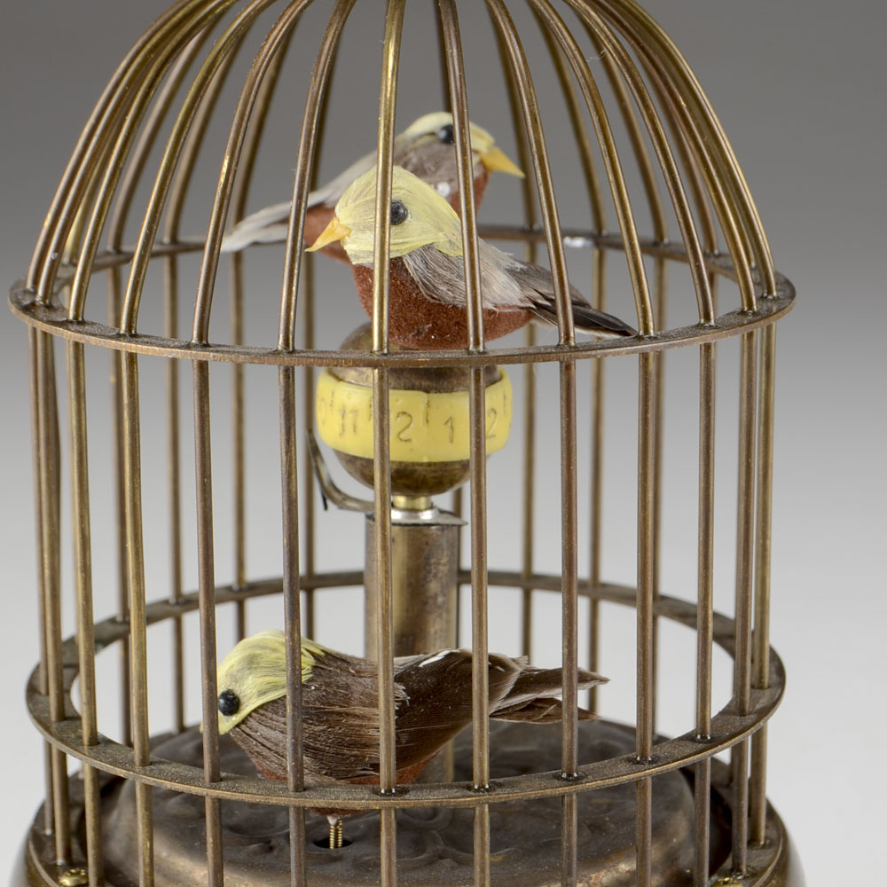 Animated Bird Cage Mechanical Clock