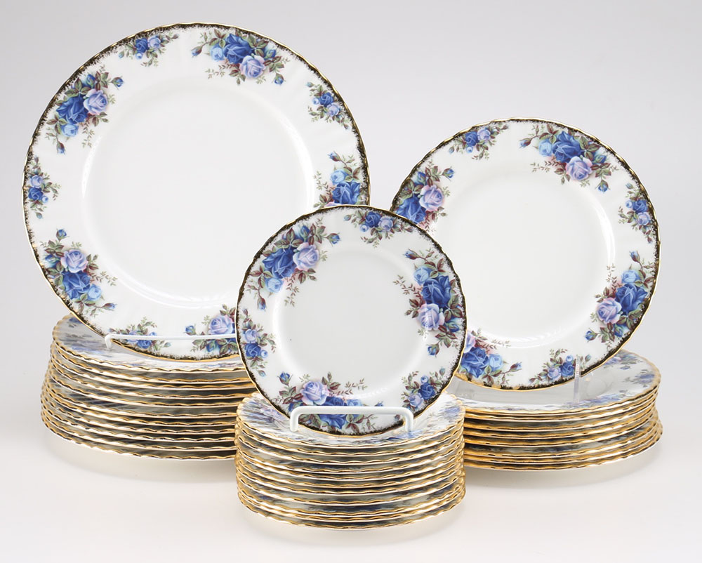 Set of Royal Albert "Moonlight Rose" Bone China Dinnerware