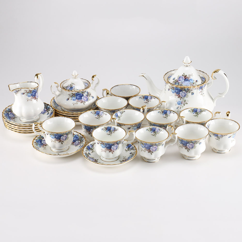 Set of Royal Albert "Moonlight Rose" Bone China Dinnerware