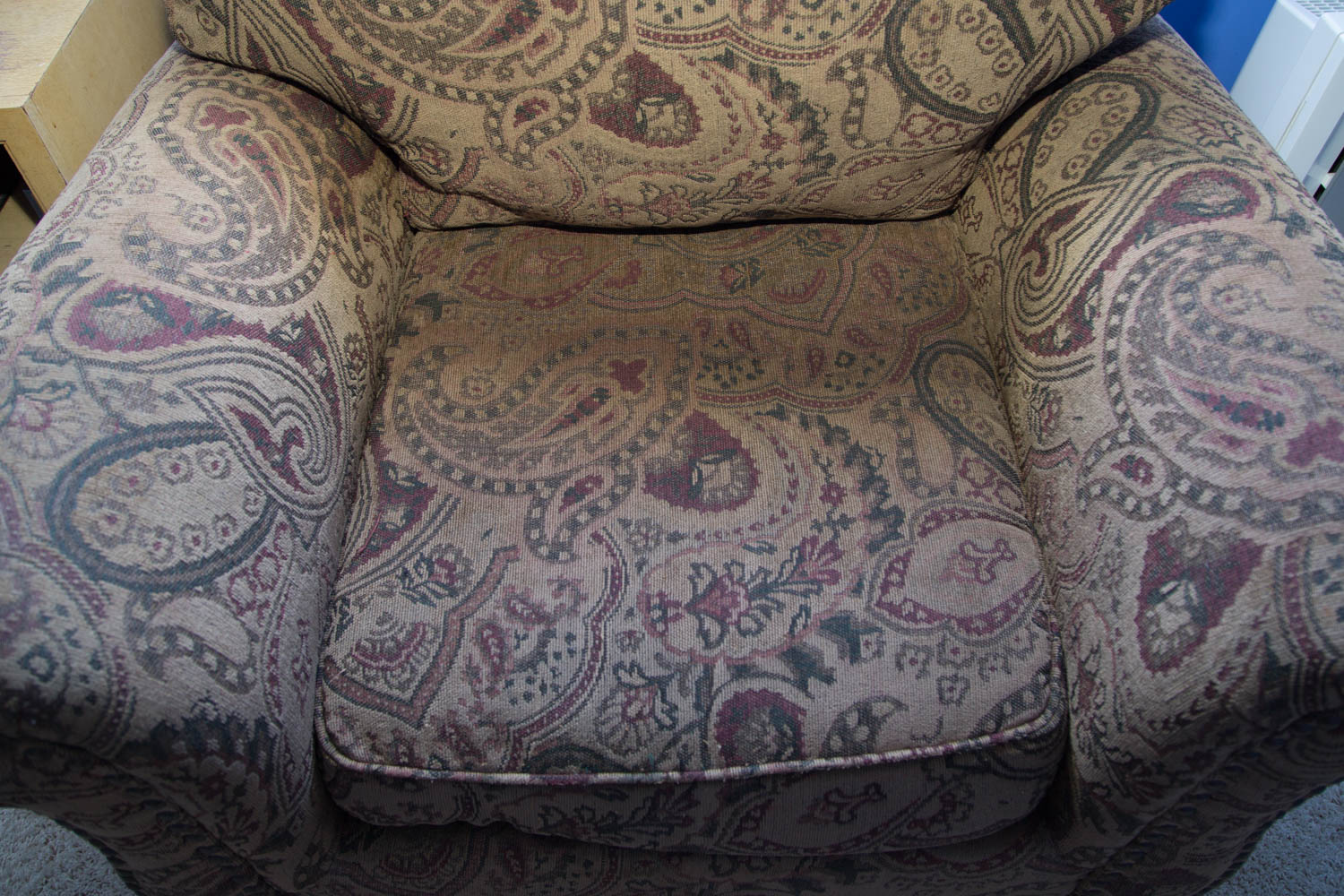 Bauhaus Oversized Paisley Upholstered Armchair