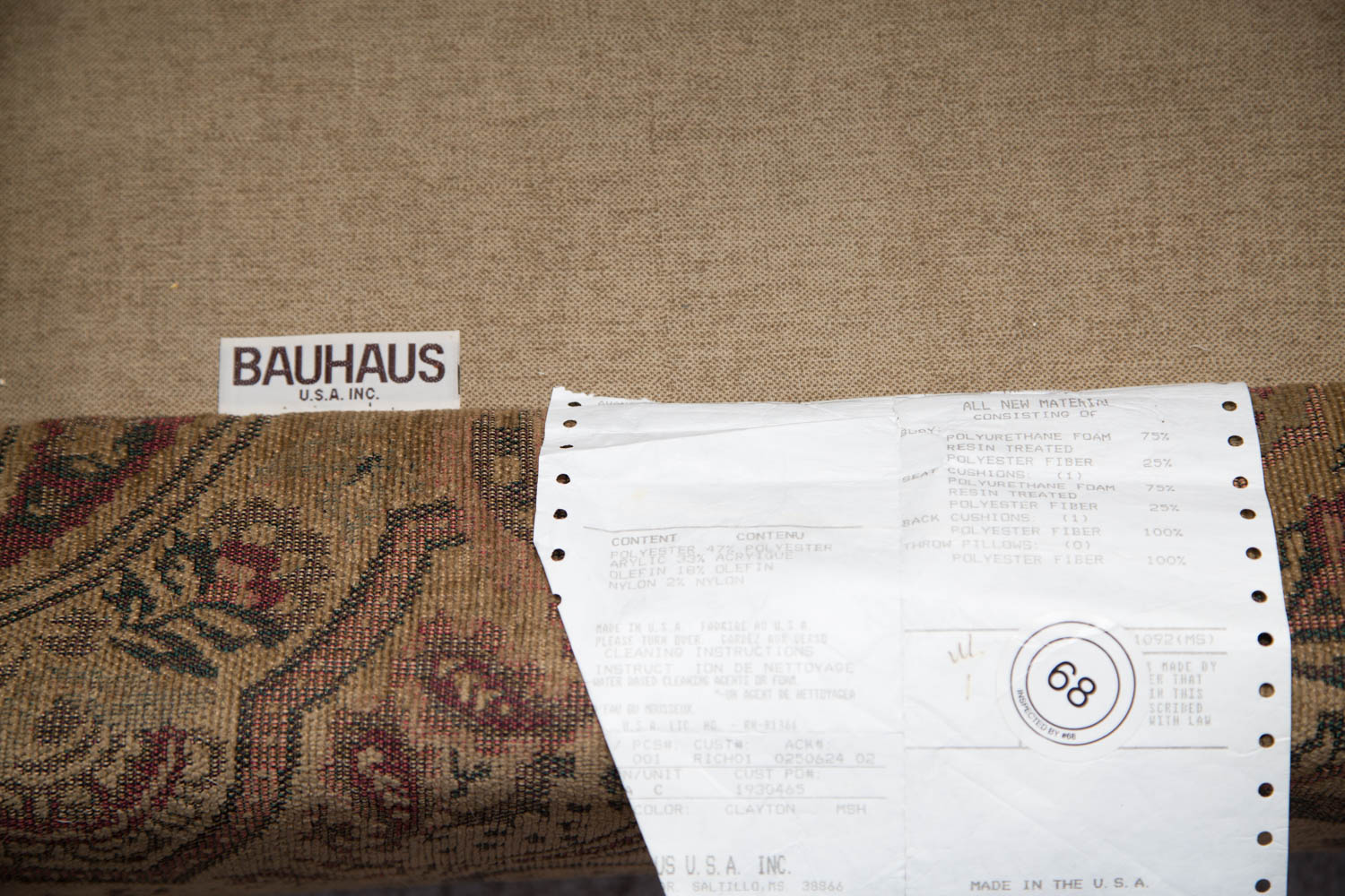 Bauhaus Oversized Paisley Upholstered Armchair