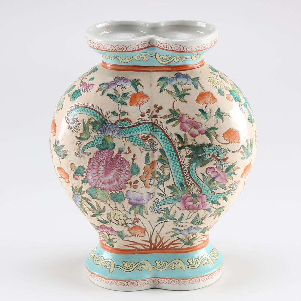Chinoiserie Conjoined Dragon Vase