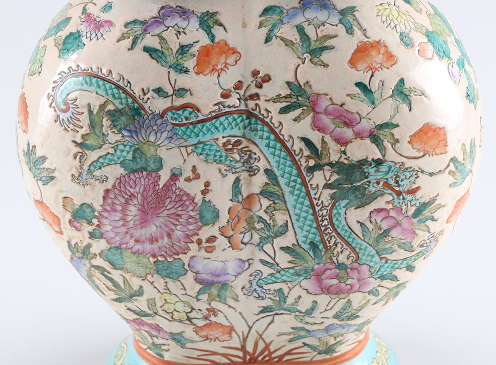 Chinoiserie Conjoined Dragon Vase