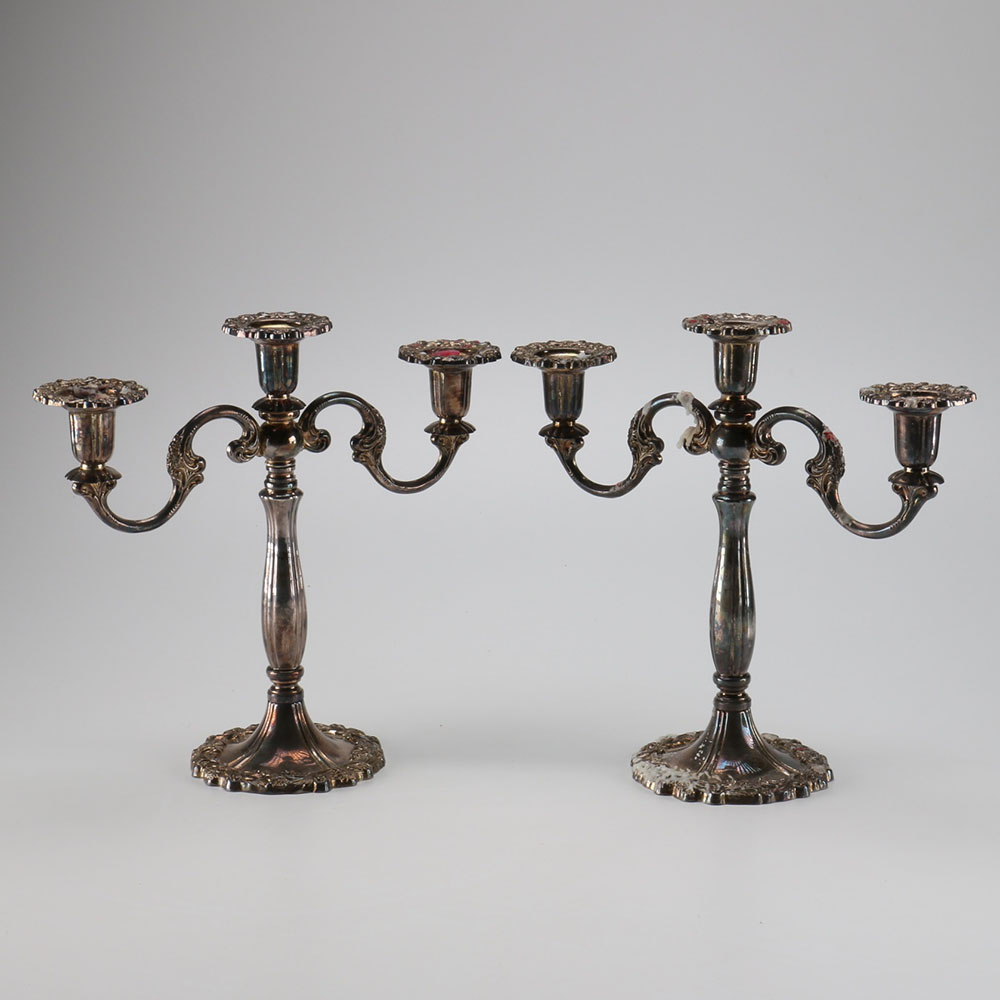 Set of Silverplate Candelabra