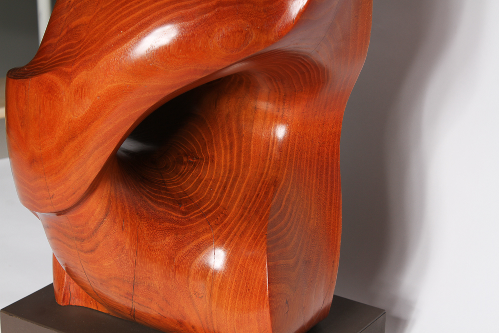 Bruce Johnson "New Beginnings" Carved Locust Wood Sculpture