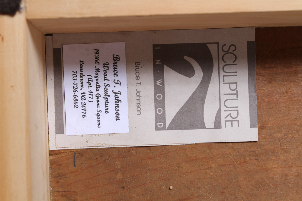 Bruce Johnson "New Beginnings" Carved Locust Wood Sculpture