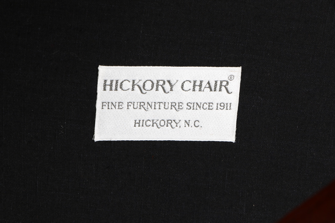 Pair of Hickory Chair White Ottomans