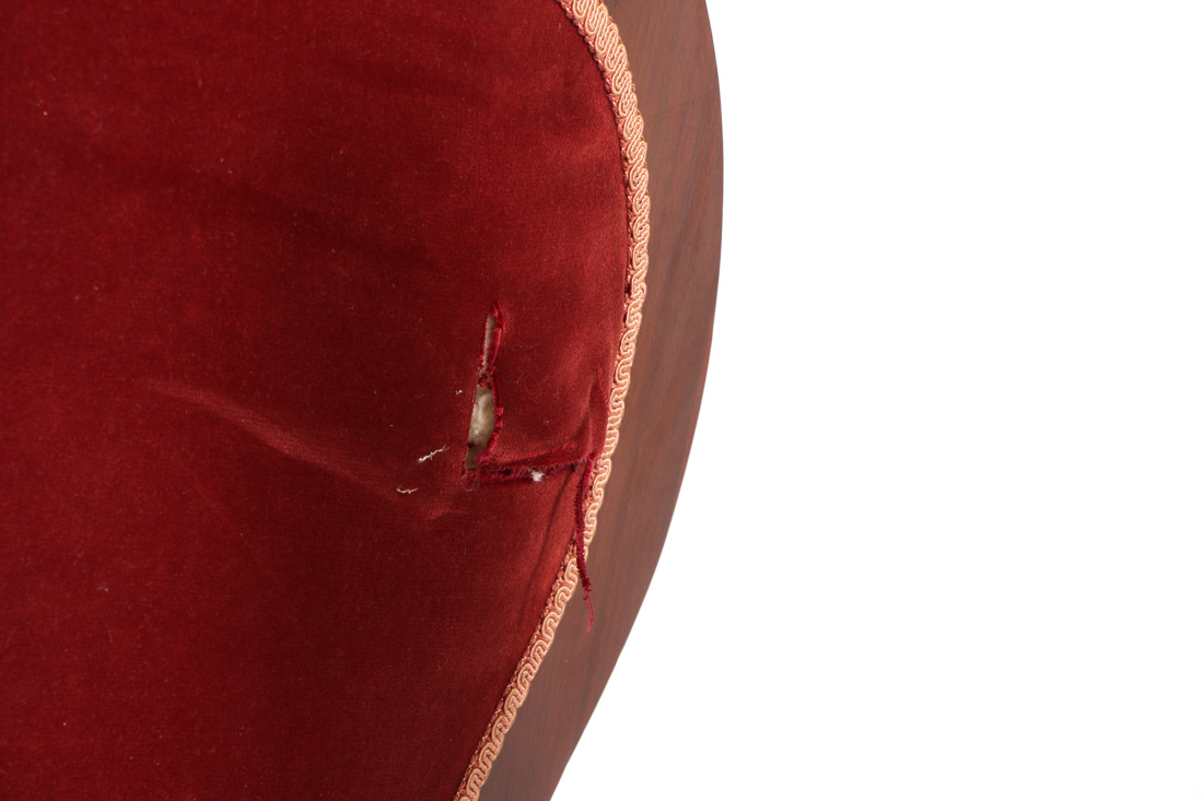 Pair of Burgundy Velvet Victorian Parlor Chairs