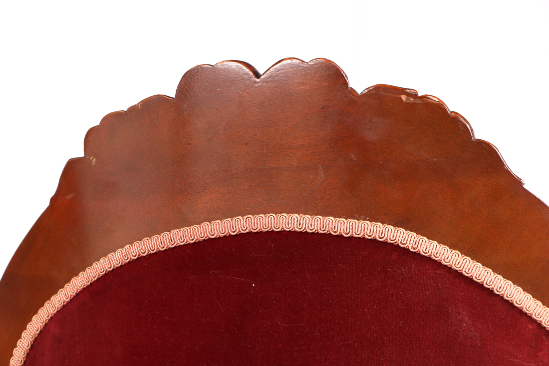 Pair of Burgundy Velvet Victorian Parlor Chairs