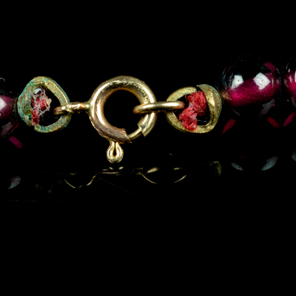 14K Yellow Gold and Garnet Bead Necklace