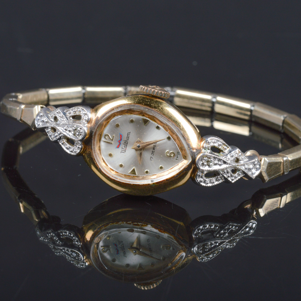 Antique Waltham Ladies' Gold Plated and Diamond Watch